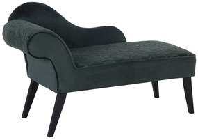 Tessuto chaise longue in velluto fantasia verdi lato sinistro BIARRITZ Beliani