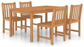 Set da pranzo per esterni 5 pz in legno massello di teak