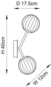 Endon 96691 - Applique da parete NORTHWEST 2xG9/3W/230V dorata