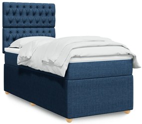Giroletto A Molle Con Materasso Blu 90x190 Cm İn Tessuto /