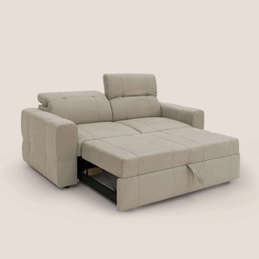 Kronos Divano con pouf estraibile poggiapiedi e poggiatesta reclinabili in morbida microfibra impermeabile T11 tortora