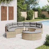 Set Divani da Giardino Semicircolare 3 pz in Polyrattan Beige 3262076