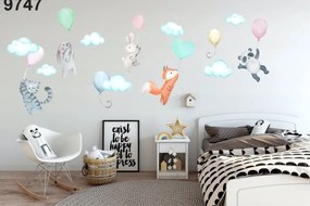 Adesivo da parete decorativo per bambini Animali con palloncini 100 x 200 cm