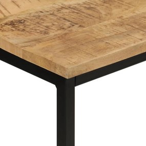 Tavolo consolle 110x30x75cm legno massello mango grezzo e ferro