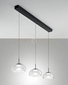 Brena sospensione trasparente 3 luci lineare a led cct 2700k - 3000...