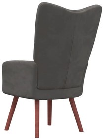 Sedia relax grigio scuro in velluto