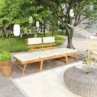 Panca da Giardino con Cuscini 2-in-1 190 cm in Legno di Acacia 316832