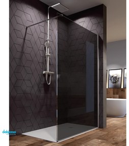 Giava Walk-In Da 147,5/148,5 Cm "Fiji" Cristallo Temperato Grey Da 8 mm Profilo e Barra Di Sostegno Cromo Lucido