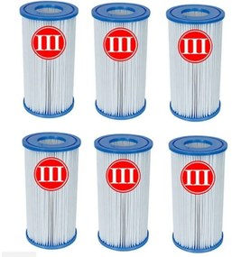 Bestway - 6 filtri cartuccia 58012 pompa piscina max 5678 lt tipo iii ferr 245661