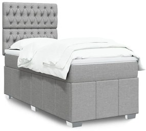 Giroletto A Molle Con Materasso Grigio Chiaro100x200 Cm Tessuto /