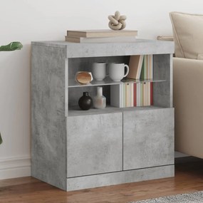 Credenza con luci led grigio cemento 60x37x67 cm