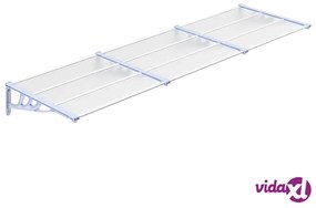 vidaXL Tettoia per Porta Grigio e Trasparente 297,5x90cm Policarbonato