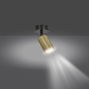 Spot Faretto Moderno Regolabile 1 Luce Guanyin A Cilindro In Acciaio Nero E Oro