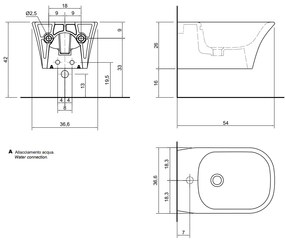 Antonio Lupi Design Cabo2 Bidet Monoforo Sospeso In Ceramica Bianco lucido