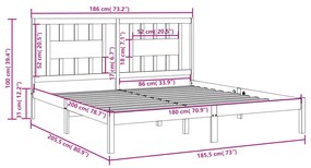 Giroletto Bianco in Legno Massello 180x200 cm Super King