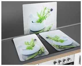 Set di 2 copri stufe in vetro Herbal, 52 x 30 cm Herb Garden - Wenko