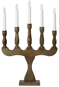 Markslöjd 706280 - Candelabro natalizio SVANEHOLM 5xE10/3W/230V pino/marrone