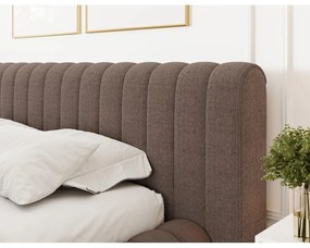 Letto matrimoniale imbottito marrone con contenitore e rete inclusi 160x200 cm Carilla – ELTAP
