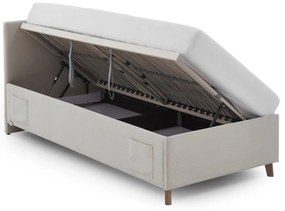 Letto da bambini beige imbottito con contenitore con rete inclusa 140x200 cm Cool – Meise Möbel