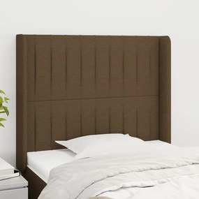 Testiera Ad Orecchio Marrone Scuro 93x16x118/128 Cm İn Tessuto /