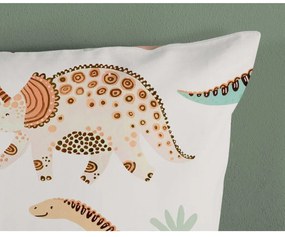 Set copripiumino e federa da bambini marrone/beige in cotone per letto singolo 140x200 cm Dino – Good Morning