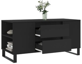 Tavolino da salotto nero 102x44,5x50 cm in legno multistrato