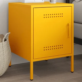 Comodino Giallo Senape 36x39x50,5 Cm İn Acciaio /