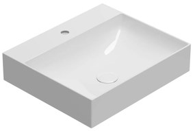 Globo T-Edge Lavabo 55x47 Sospeso O Appoggio Quadro In Ceramica Bianco Lucido