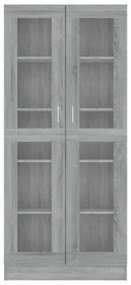 Mobile Vetrina Grigio Sonoma 82,5x30,5x185,5 Legno Multistrato