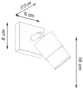 Sollux SL.1069 - Faretto da muro NERO 1xGU10/40W/230V nero/oro