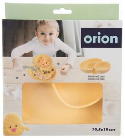 Piatto per bambini giallo in silicone 19x19,5 cm Chicken – Orion