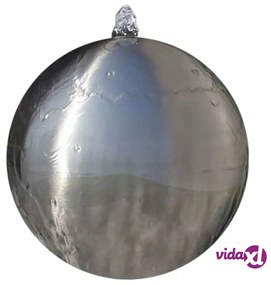 vidaXL Fontana da Giardino a Sfera con LED in Acciaio Inox 40 cm