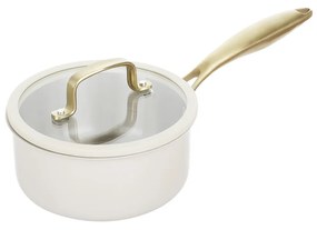 Casseruola 20 cm in acciaio bianco oro California con coperchio