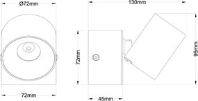Globo 56961-1S - Faretto da parete LED RAE LED/6W/230V