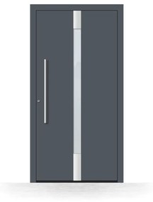 Portoncini in alluminio, grigio antracite RAL 7016, 600 x 1900 mm, isolamento termico, Schüco, modello Catania, configura individualmente