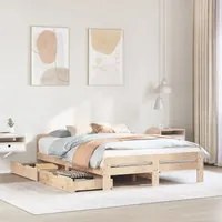 Letto senza Materasso 140x190 cm in Legno Massello di Pino 3309050