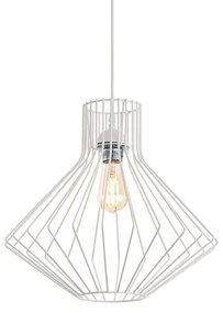 Sospensione Industrial-Minimal Ampolla-4 Metallo Bianco 1 Luce E27