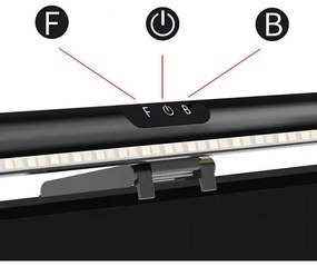 Illuminazione touch dimmerabile LED per monitor 42 cm 5W 5V 3000-6000K nera
