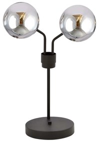 Lampada Da Tavolo Moderna Orione Acciaio Nero Grigio 2 Luci E14 Ip20