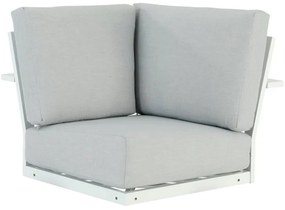 Angolo per divano da giardino con cuscino grigio Athena NATERIAL, struttura in alluminio seduta in alluminio bianco, L 91 x H 91 x P 91 cm