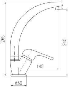 RAV Slezák SA006.0/3 - Miscelatore per lavello SAZAVA 26,5 cm, cromo lucido