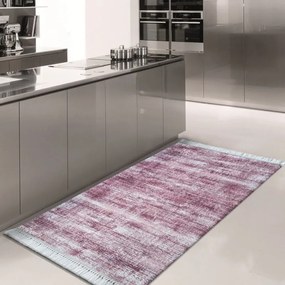 Tappeto da cucina viola con nappe Larghezza: 80 cm | Lunghezza: 300 cm