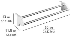 WENKO 3703100 - Stendibiancheria TWIN 60x13 cm argento/bianco