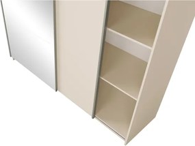 Armadio 200x207h Cm 2 Ante Scorrevoli Con Specchio Tortora Arsala