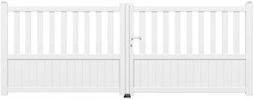 Cancello manuale a braccio articolato e a martinetto GARDENGATE Zorn battente in alluminio, apertura a destra, L 350 x H 124.6 cm, di colore bianco