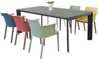 Tavolo da giardino 200x100x75 cm Connecticut alluminio grigio