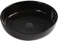 Lavabo da appoggio tondo Slim ceramica nera diametro 38,5 cm