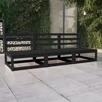 Divano da Giardino a 3 Posti Nero in Legno Massello di Pino cod mxl 73521