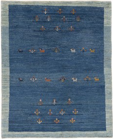 Gabbeh Tappeto 180x150 Blu (Iran) Annodato A Mano