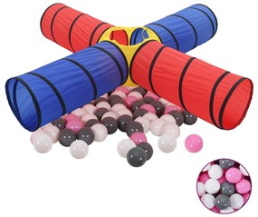 Tunnel e Tenda da Gioco per Bambini con 250 Palline Multicolore, Tunnel da Gioco per Bambini con 250 Palline Multicolore III